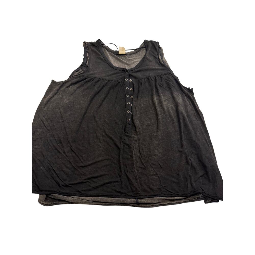 Women’s free People We the Free Black Flowy Oversized Tank Top Snap Front S